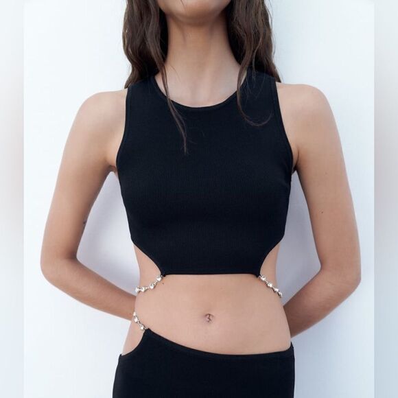 ZARA CUT OUT KNIT TOP - Picture 7 of 12